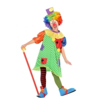 Clownskostüm mit Hut für Mädchen