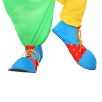 Clownschuhe aus blauem und rotem Stoff - 35 cm