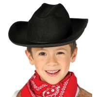 Schwarzer Cowboyhut für Kinder - 53 cm