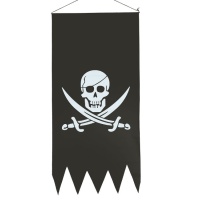 Schwarzer Piratenanhänger mit Totenkopf - 43 x 86 cm