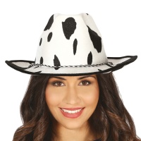 Schwarz-weißer Cowgirl-Hut - 57 cm