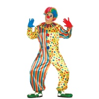 Clownskostüm mit bunten Tupfen für Herren.