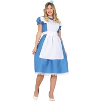 Alice's Adventures in Wonderland Kostüm mit Schürze für Damen