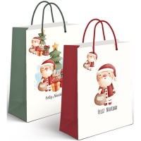 Vintage Weihnachtsmann Geschenk Tasche 32 x 26 x 10 cm - 1 Stk.