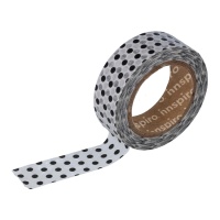 1,5 cm x 10 m schwarzes gepunktetes Washi-Tape