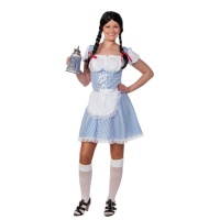 Blaue Tiroler Tracht für Frauen.