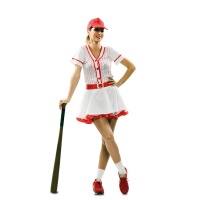 Rotes Baseballspieler-Kostüm für Frauen