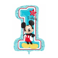 Mickey Mouse Nummer 1 Happy Birthday Luftballon 48 x 71 cm - Anagramm