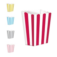 13 cm gestreifte Popcornbox - 5 Stück