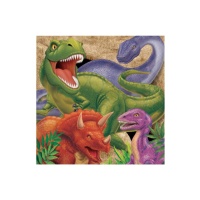 T-Rex Dinosaurier Servietten 16,5 x 16,5 cm - 16 Stk.