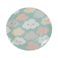 Clouds Party-Teller 18cm - 8 Stück