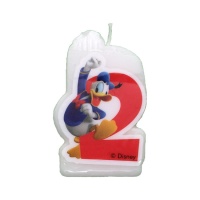 Donald Duck Nummer 2 Kerze 4 x 7 cm - 1 Stück