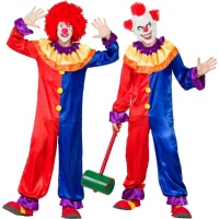 Rot-blaues Clownskostüm für Männer