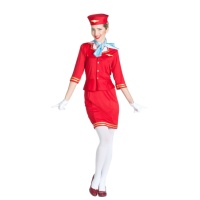 Rotes Stewardess-Kostüm für Frauen