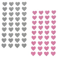 Glitter Heart Sticker 1,1 cm - 36 Stk.