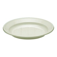 20,5 cm tiefe Kunststoffteller creme - 50 Stk.