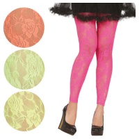 Leggings aus neonfarbener Spitze