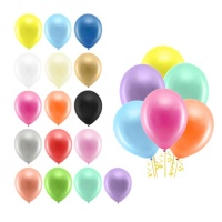 Regenbogen Metallic Latex Ballons 23cm - PartyDeco - 100 Stück