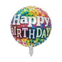 Happy Birthday Ballon 45 cm bunt