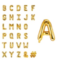 Goldener Buchstabe Ballon 35 cm - PartyDeco