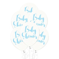 Blaue Baby Shower Latex Luftballons 30 cm - PartyDeco - 6 Stk.