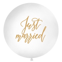 Riesiger 90 cm großer goldener Just Married Latexballon - PartyDeco - 1 Stück