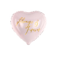 Always and Forever rosa Herzluftballon 45 cm - PartyDeco