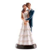 Figur für Hochzeitstorte von Braut und Bräutigam in Umarmung - 18 cm