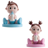 Figur für Taufe Kuchen von Baby mit Flasche - 10 x 7 cm