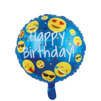 Happy Birthday Emoticon Ballon 46 cm