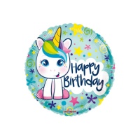 Happy Birthday Einhorn Luftballon 46 cm