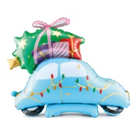 Auto Luftballon mit Weihnachtsgeschenken 1,02 x 1,07 cm - PartyDeco