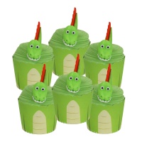 Dinosaurier Cupcake Dekorationsset - PME - 6 Stück