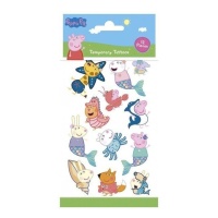 Peppa Pig Assorted Temporary Tattoos - 12 Stk.