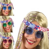 Hippie-Brille in verschiedenen Farben sortiert