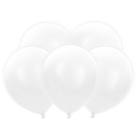 30 cm weiße Latex-Ballons mit Licht - 5 Stück