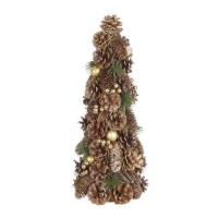 Dekorativer Weihnachtsbaum mit goldenen Tannenzapfen 48 cm