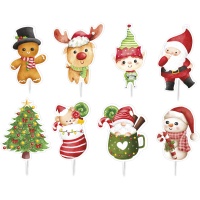 Assortierte weihnachtliche Cupcake-Picks - Dekora - 16 Stk.