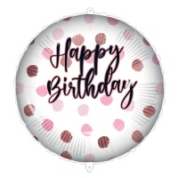 Individuell gestaltbarer 46 cm rosa Happy Birthday Ballon - Procos