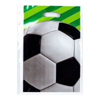 Grüne Fußball-Goodie-Tasche 25 x 16,5 cm - 10 Stück.