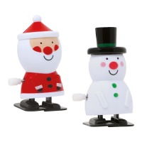 Weihnachtsmann oder laufender Schneemann Figuren 8 cm - 1 Stück