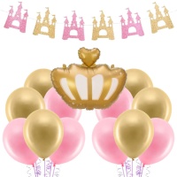 Prinzessin-Party-Deko-Paket - 22 Teile