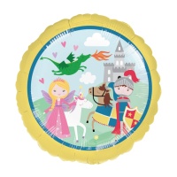 Runder Prinzessin und Ritter Ballon 43 cm - Anagramm