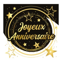 joyeux aniversaire Sternservietten - 12 Stück.