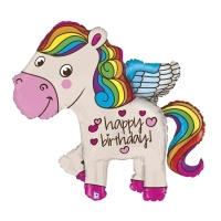 Einhorn Happy Birthday Ballon 114 cm - Grabo