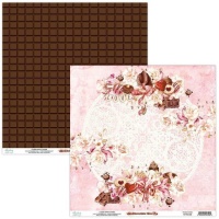 Chocolate Kiss Scrapbooking Papier rosa - Mintay Papiere - 1 Blatt