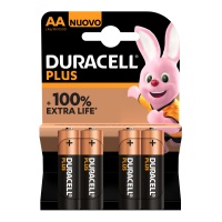 Alkaline-Batterien Typ AA - Duracell - 4 Stück.