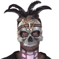 Voodoo Maske mit Federn