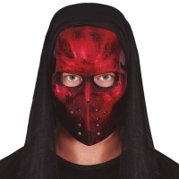 Rote Hockeymaske mit Kapuze