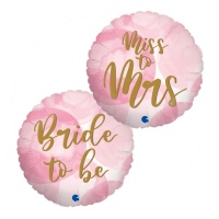 Bride to be - Miss to Mrs runder Ballon 46 cm - Grabo